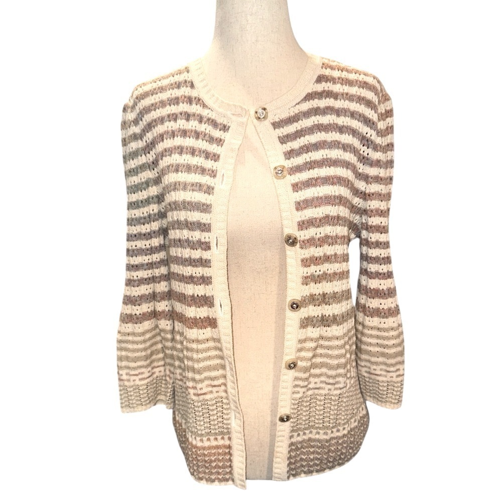 St. John Sport Striped Cardigan